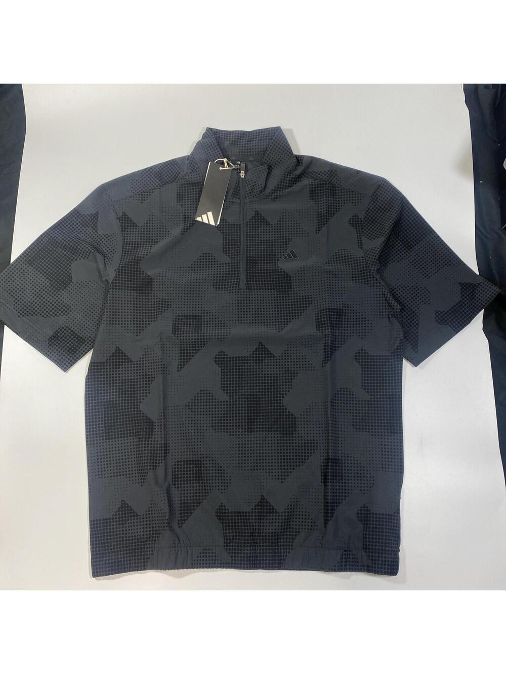 NWT Adidas Go-To DWR Short Sleeve Half-Zip Golf Pullover Size Small Black